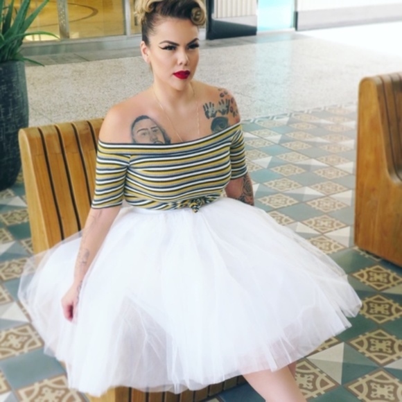 Tulle Tutu Ballerina Costume, Pin-up, Skirt White - Picture 4 of 6